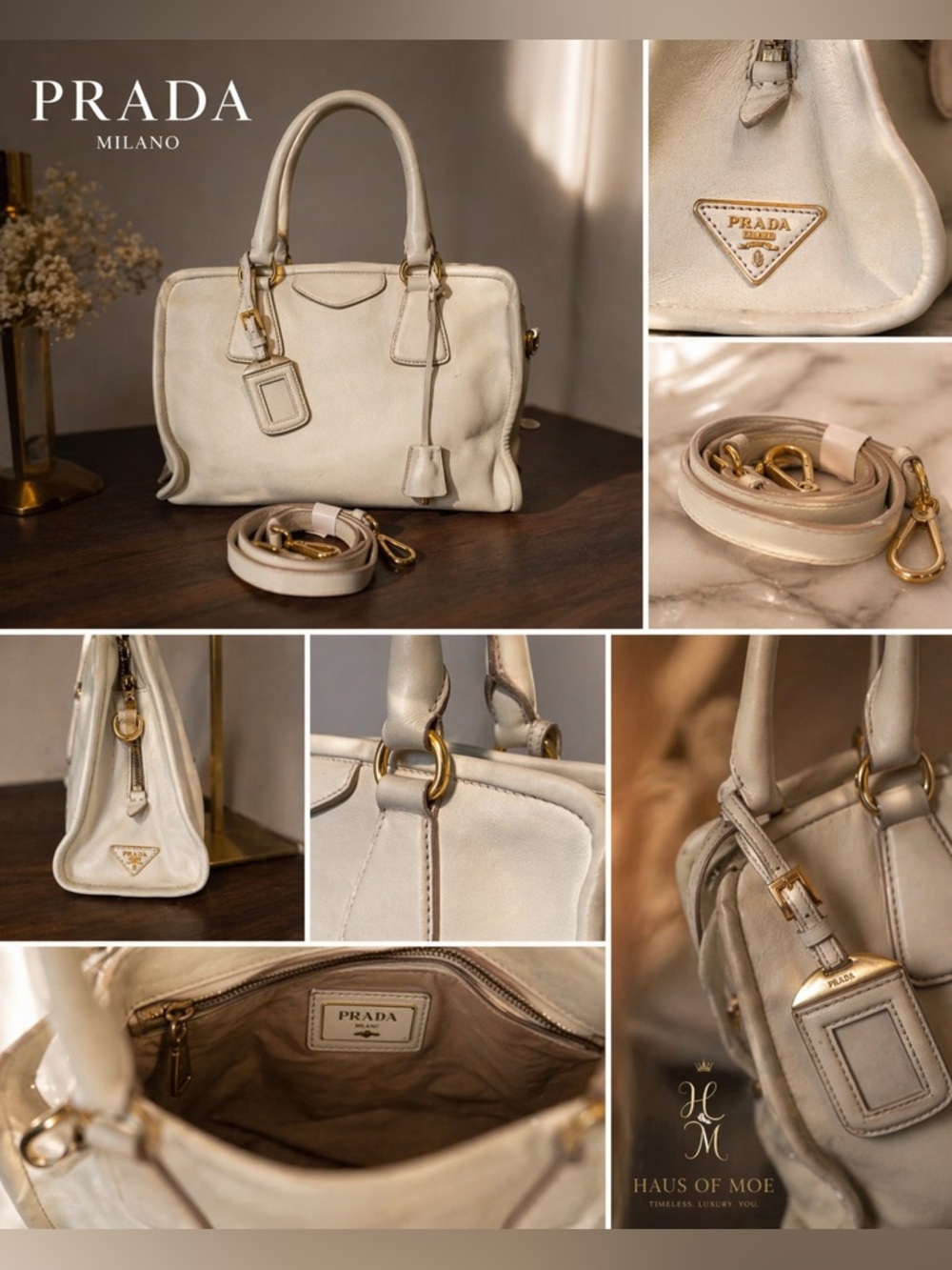 ✨PRADA AUTHENTICATED Vitello Leather Top Handle Satchel | Leather int. - AS IS - Picture 2 of 15